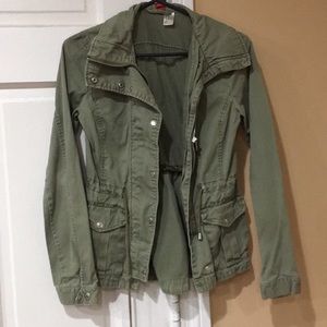 H&M Faded Cameo Green Utility Jacket